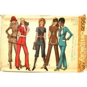 Simplicity 9508 Misses Retro Tunic & Pants Sewing Pattern Sizes 14 Bust 36 Compl